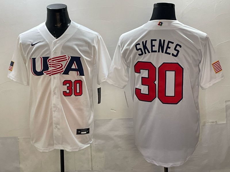 Men 2026 World Cub USA #30 Skenes white Nike MLB Jersey style 07->more jerseys->MLB Jersey